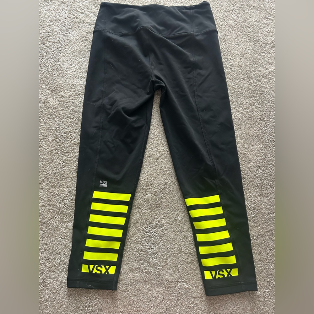 Victoria's Secret Sport Leggings in Neon Yellow and Black